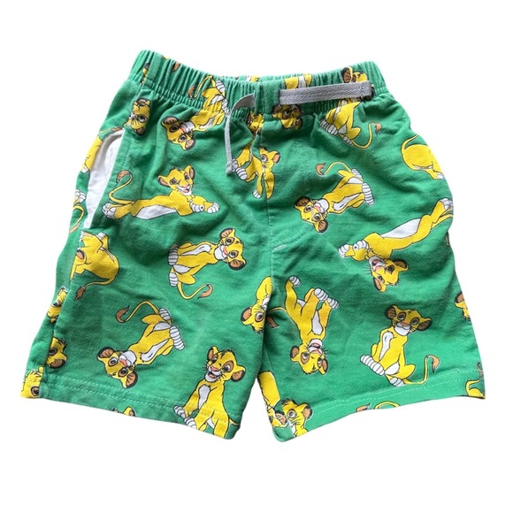 Disney Other - Disney The Lion King Simba Green Cotton Shorts Toddler Boys Size 3T